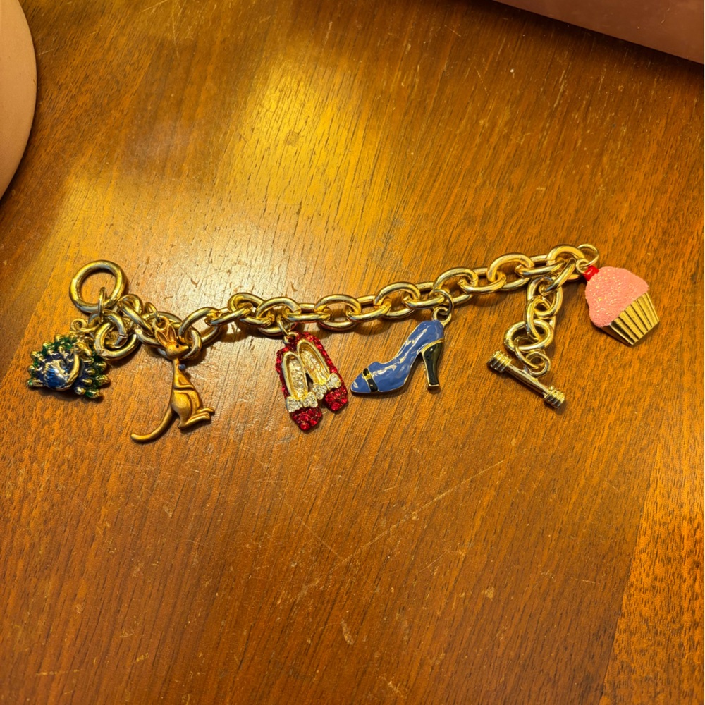 Faux gold ladies charm bracelet